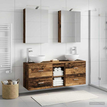 Set di Armadi da Bagno 5 pz Legno antico Legno ingegnerizzato | homemem39