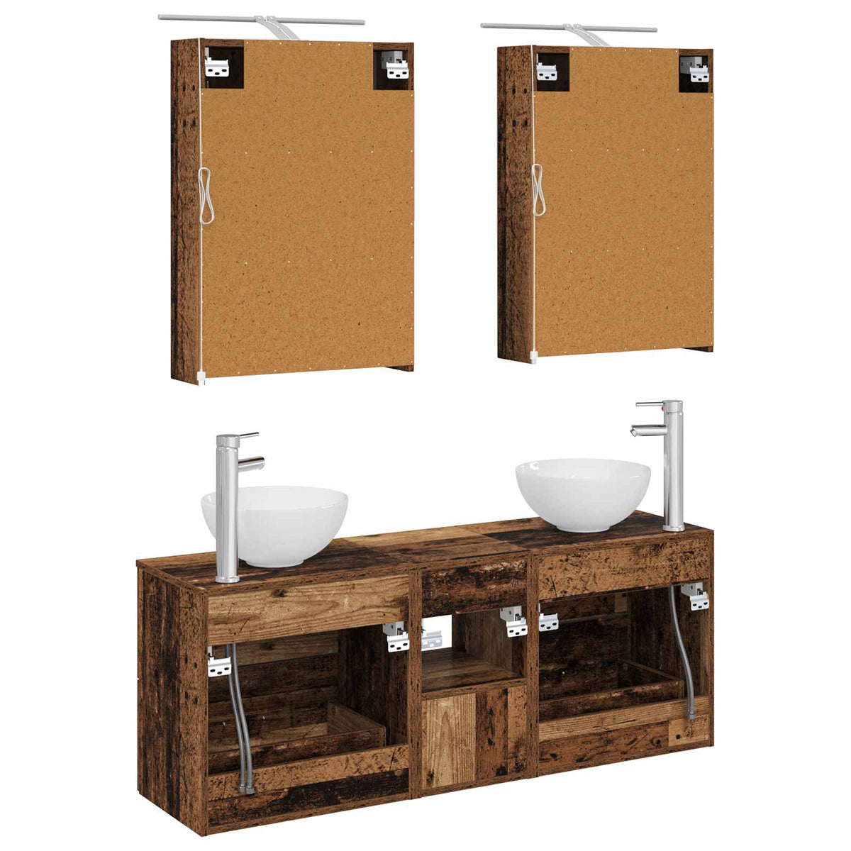 Set di Armadi da Bagno 5 pz Legno antico Legno ingegnerizzato | homemem39