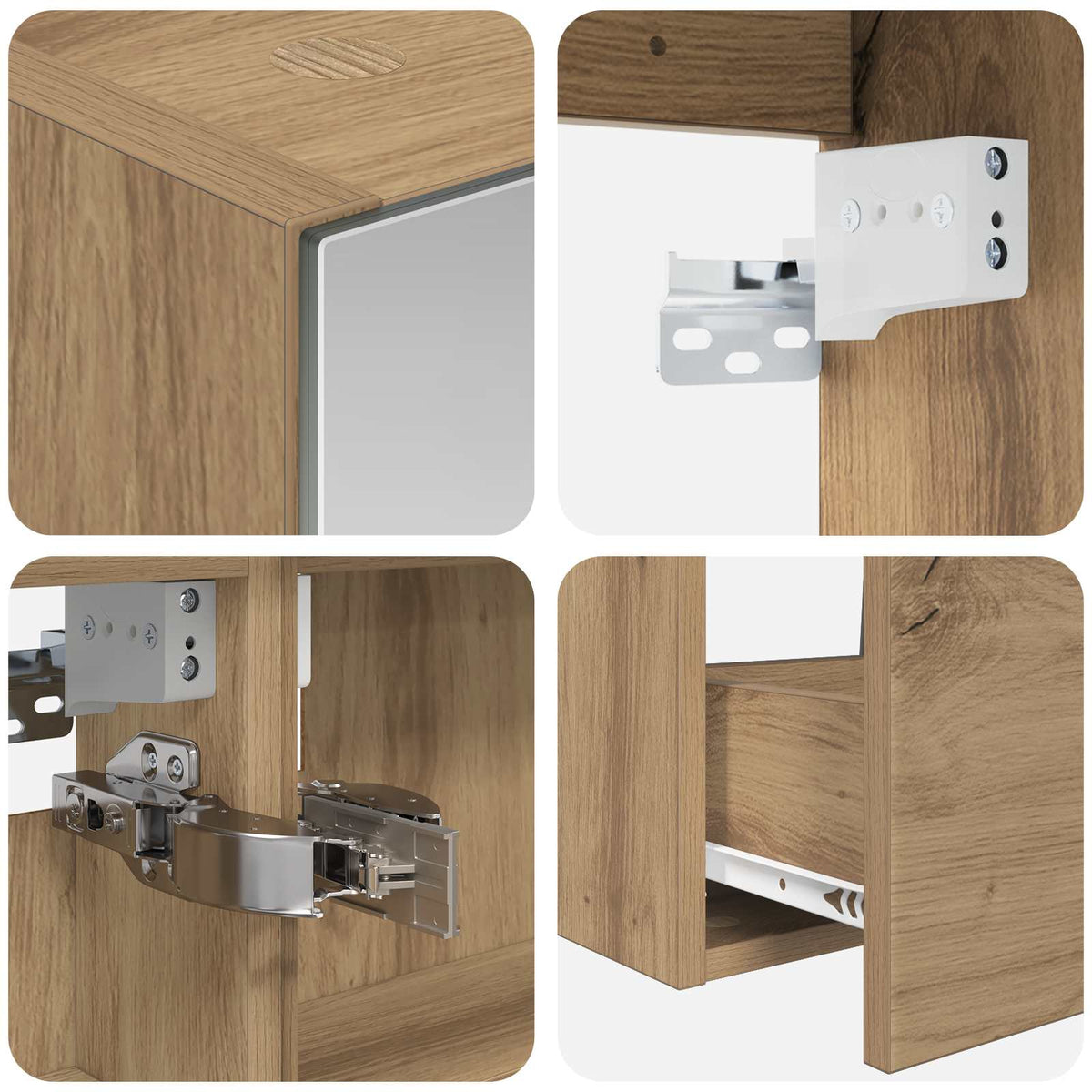 Set di Armadi da Bagno 5 pz Rovere Artigianale | homemem39