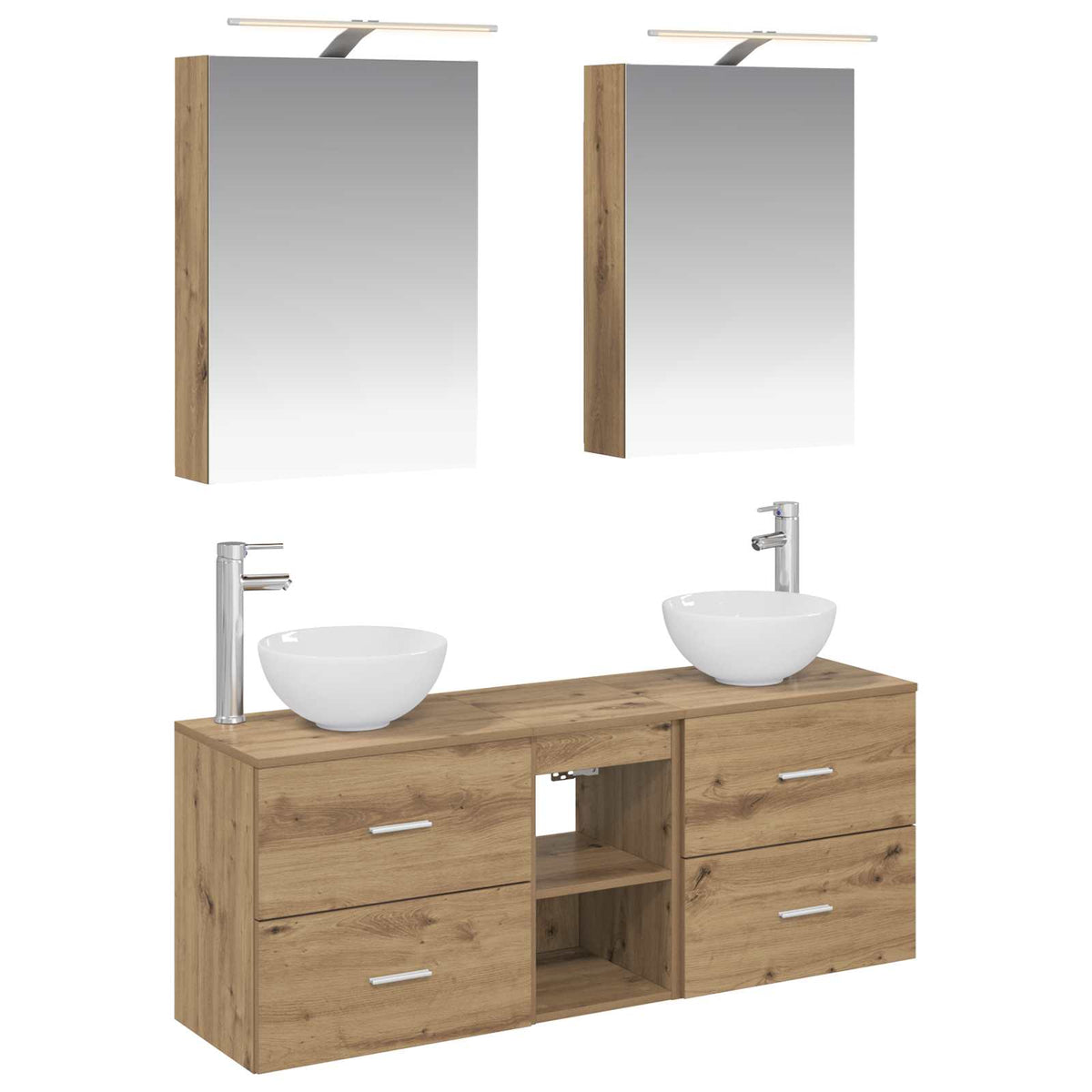 Set di Armadi da Bagno 5 pz Rovere Artigianale | homemem39