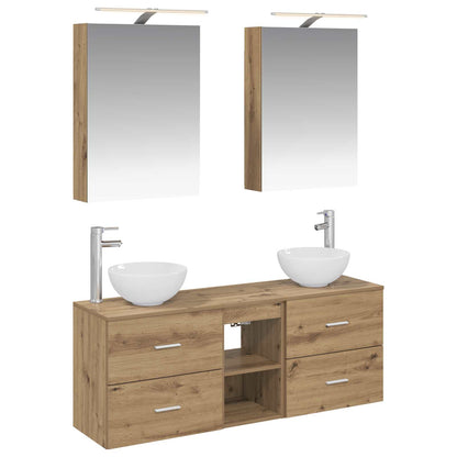 Set di Armadi da Bagno 5 pz Rovere Artigianale | homemem39