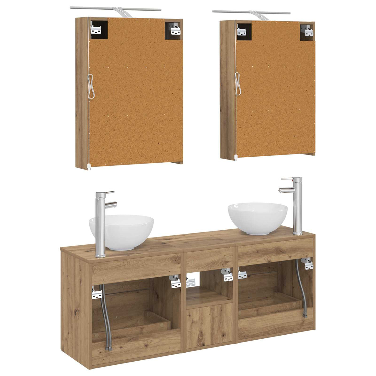 Set di Armadi da Bagno 5 pz Rovere Artigianale | homemem39