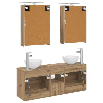 Set di Armadi da Bagno 5 pz Rovere Artigianale | homemem39