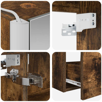 Set di mobili per il bagno 4 pz Rovere Fumo | homemem39
