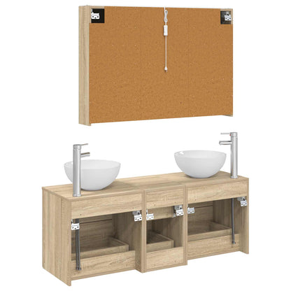 Set di mobili per il bagno 4 pz Rovere Sonoma | homemem39