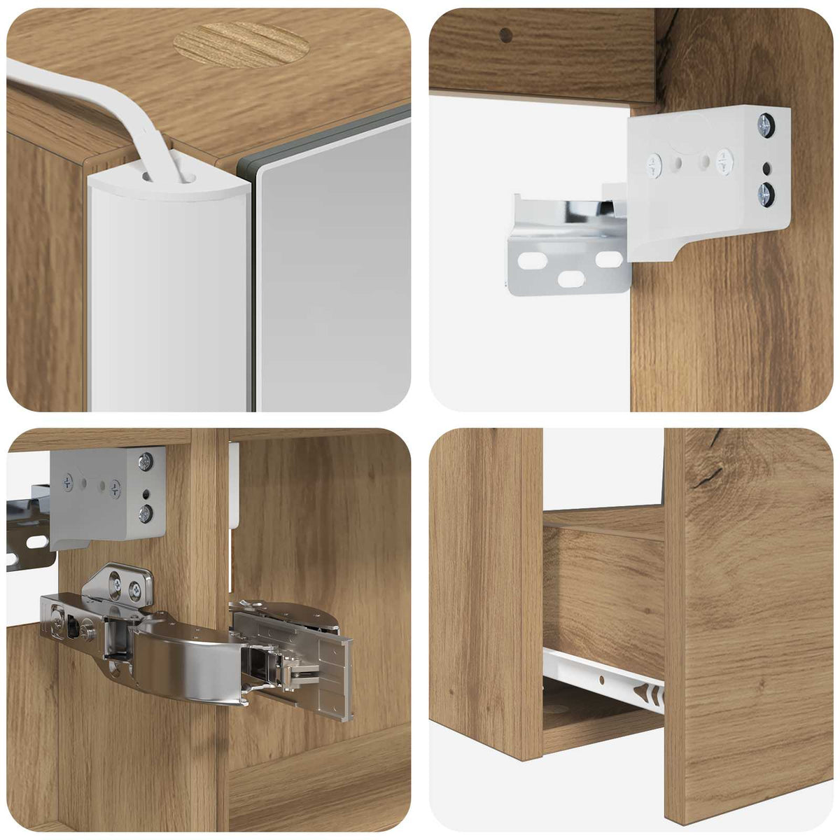 Set di mobili per il bagno 4 pz Rovere Artigianale | homemem39