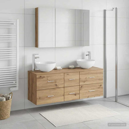 Set di mobili per il bagno 4 pz Rovere Artigianale | homemem39