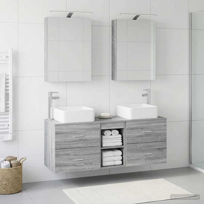 Set di mobili per il bagno 5 pz Sonoma grigio