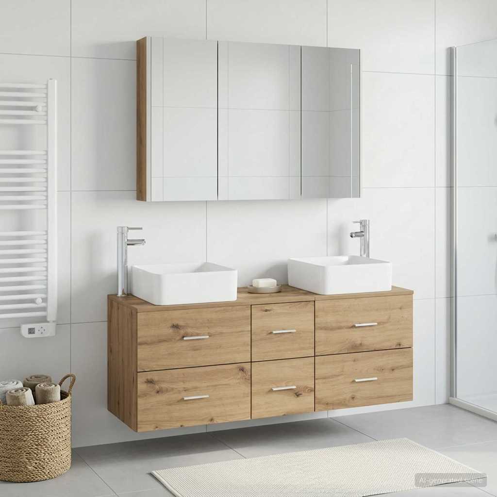 Set di mobili per il bagno 4 pz Rovere Artigianale | homemem39