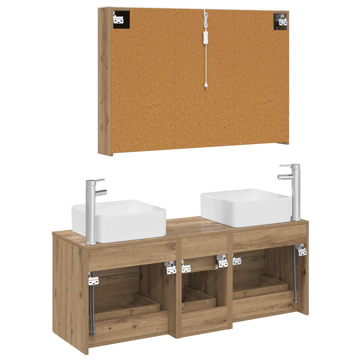 Set di mobili per il bagno 4 pz Rovere Artigianale | homemem39