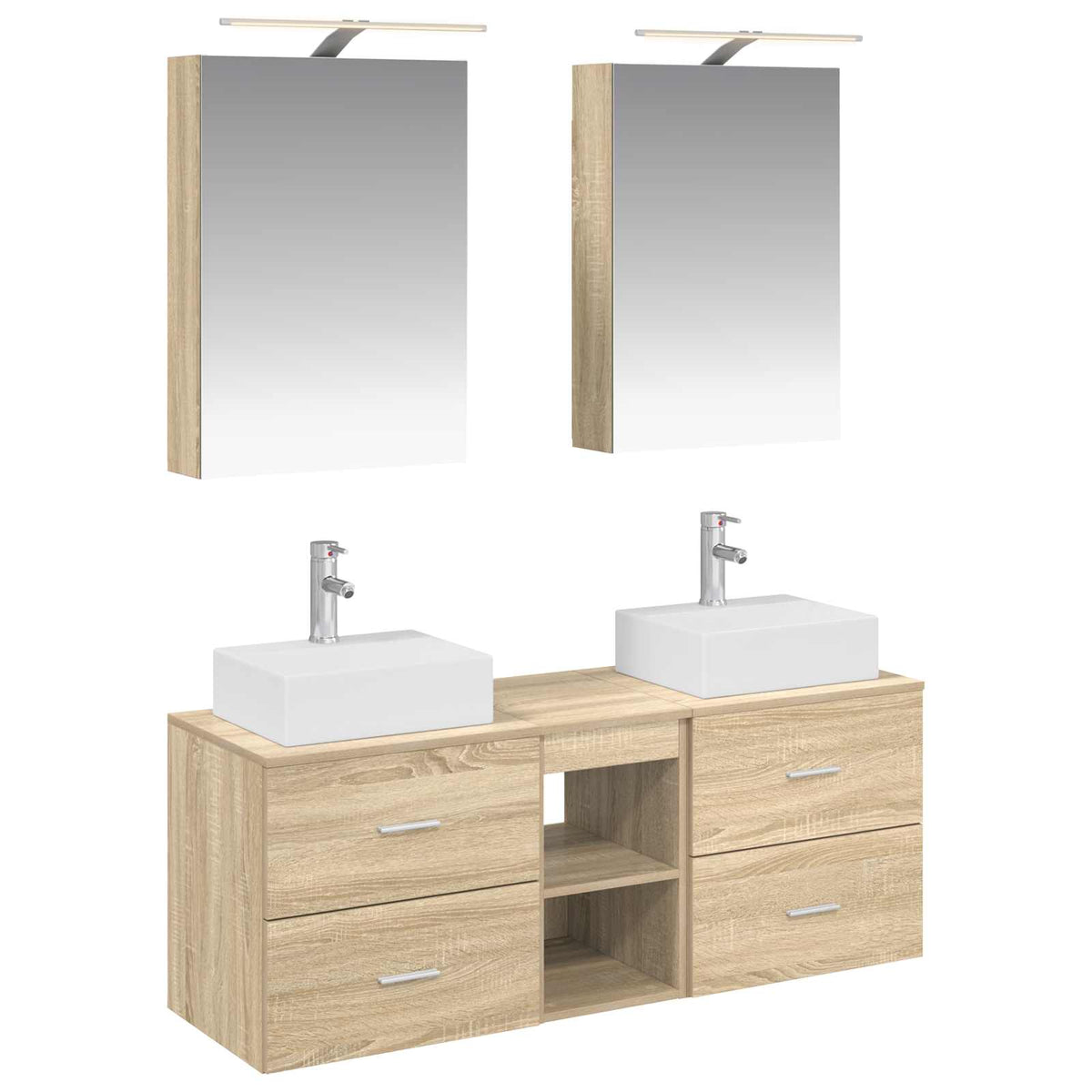 Set di mobili per il bagno 5 pz Rovere Sonoma