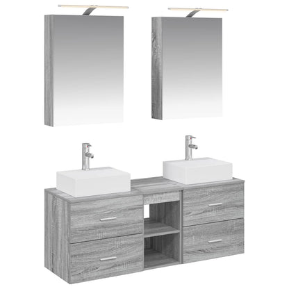 Set di mobili per il bagno 5 pz Sonoma grigio | homemem39