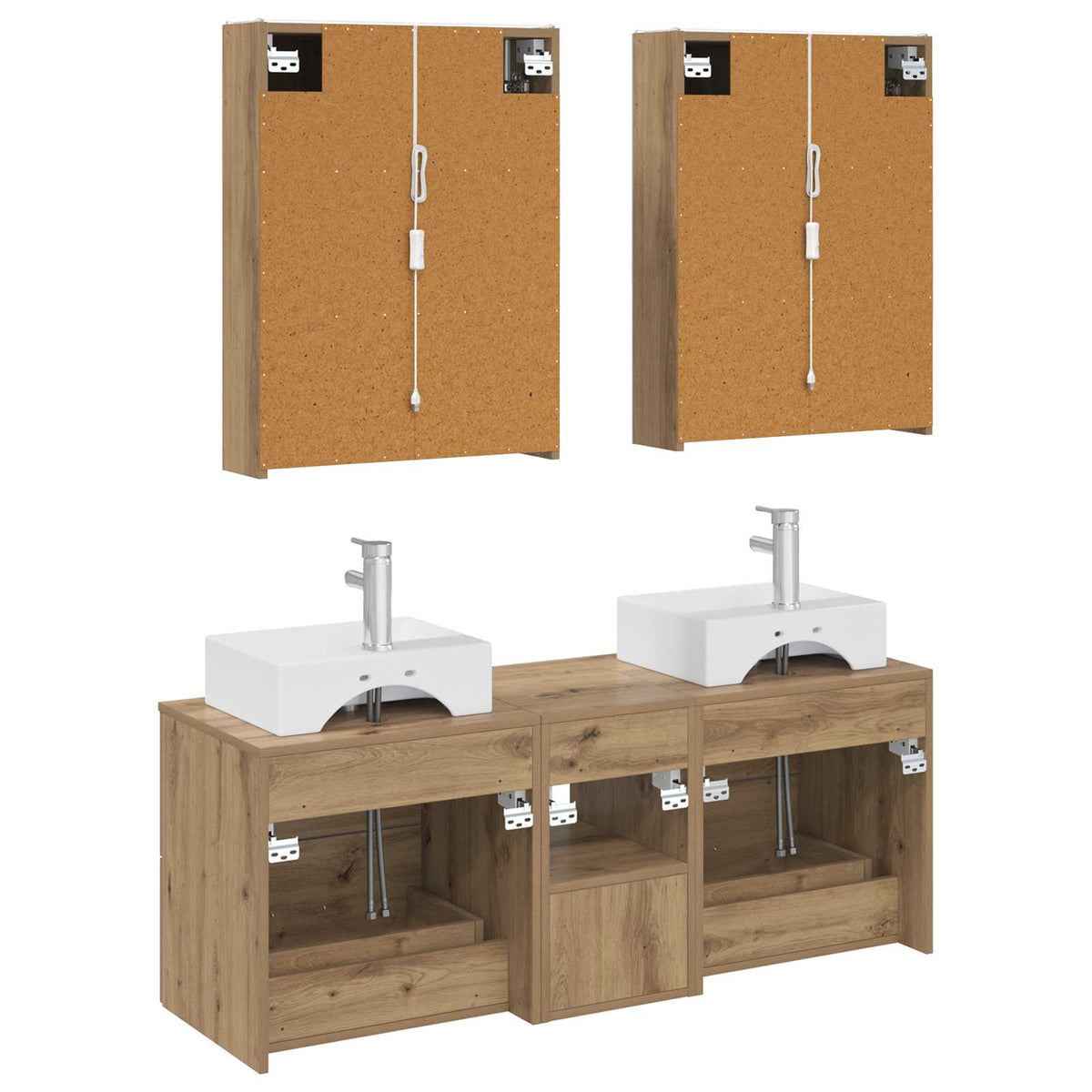 Set di mobili per il bagno 5 pz Rovere Artigianale | homemem39