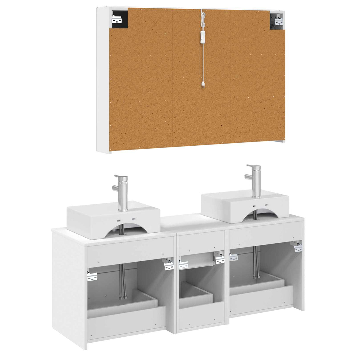 Set di mobili per il bagno 4 pz Bianco | homemem39