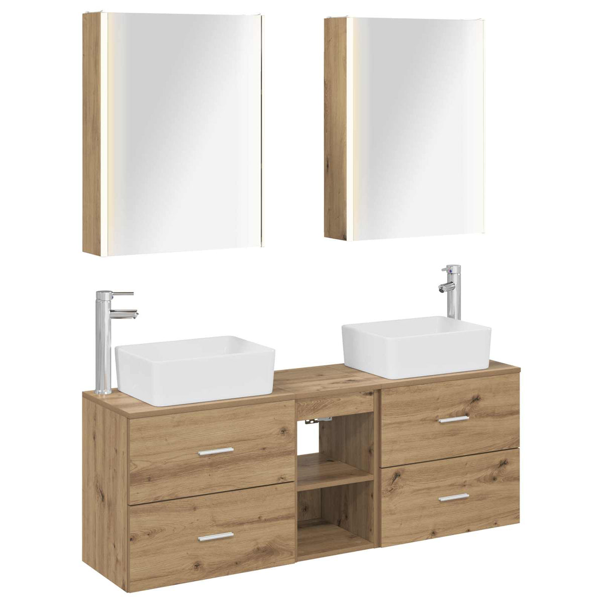 Set di mobili per il bagno 5 pz Rovere Artigianale | homemem39