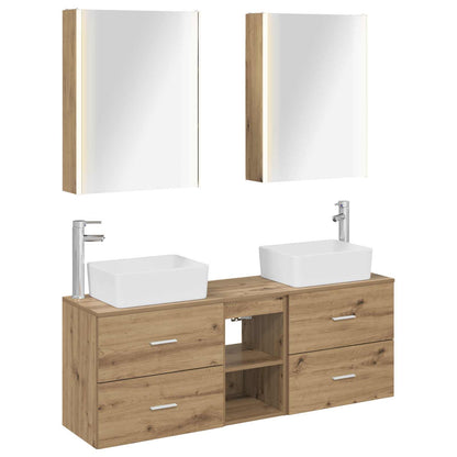 Set di mobili per il bagno 5 pz Rovere Artigianale | homemem39