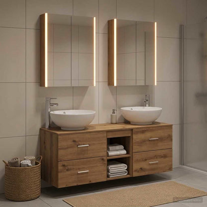Set di mobili per il bagno 5 pz Rovere Artigianale | homemem39