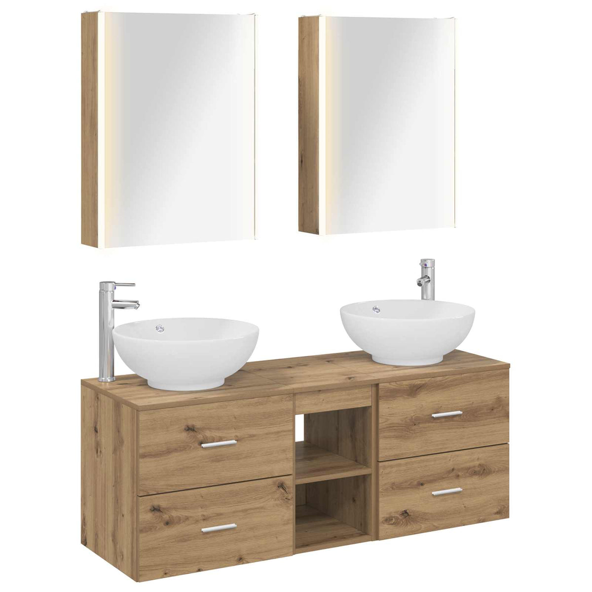 Set di mobili per il bagno 5 pz Rovere Artigianale | homemem39