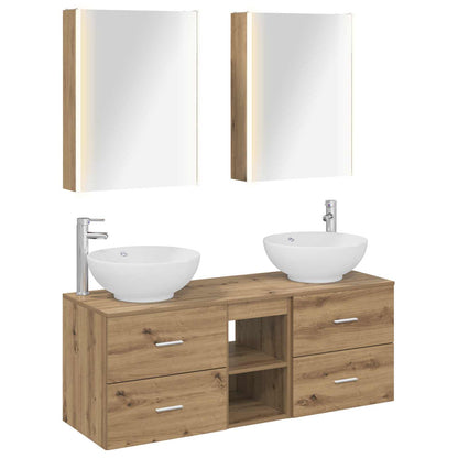 Set di mobili per il bagno 5 pz Rovere Artigianale | homemem39