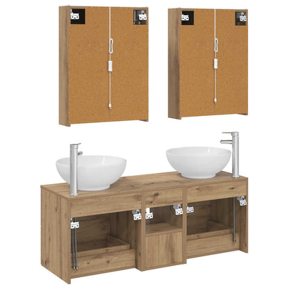 Set di mobili per il bagno 5 pz Rovere Artigianale | homemem39