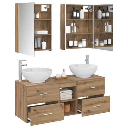 Set di mobili per il bagno 5 pz Rovere Artigianale | homemem39
