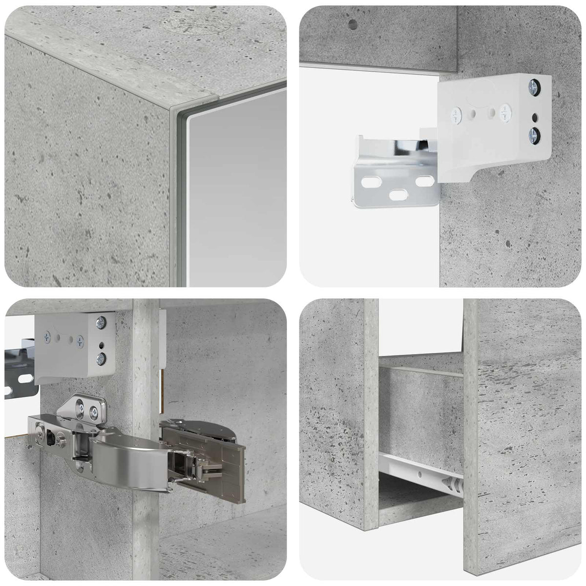 Set di mobili per il bagno 4 pz Grigio Cemento | homemem39