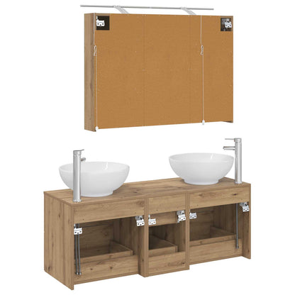 Set di mobili per il bagno 4 pz Rovere Artigianale | homemem39