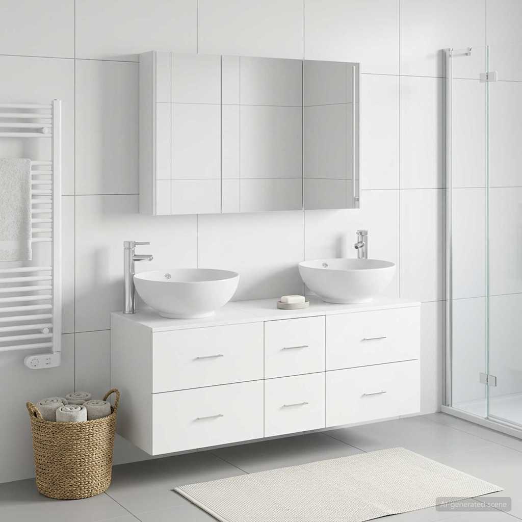 Set di mobili per il bagno 4 pz Bianco | homemem39