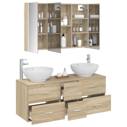 Set di mobili per il bagno 4 pz Rovere Sonoma | homemem39