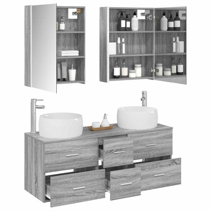 Set di mobili per il bagno 5 pz Sonoma grigio | homemem39
