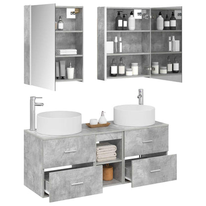 Set di mobili per il bagno 5 pz Grigio Cemento | homemem39
