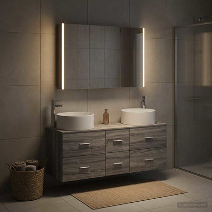 Set di mobili per il bagno 4 pz Sonoma grigio | homemem39