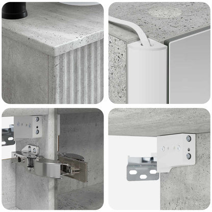 Set di mobili per il bagno 6 pz Grigio Cemento | homemem39