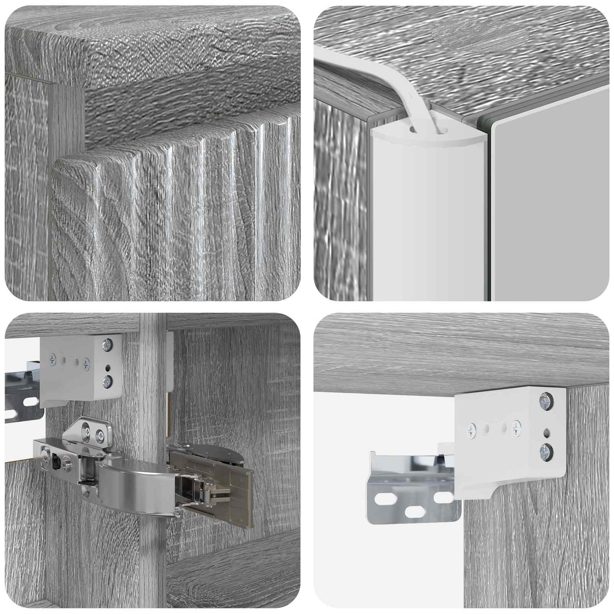 Set di mobili per il bagno 6 pz Sonoma grigio | homemem39