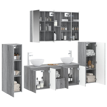 Set di mobili per il bagno 6 pz Sonoma grigio | homemem39