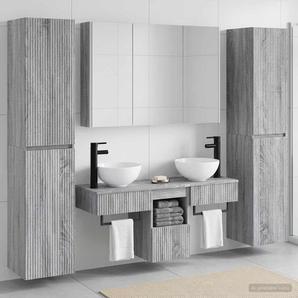Set di mobili per il bagno 6 pz Sonoma grigio | homemem39