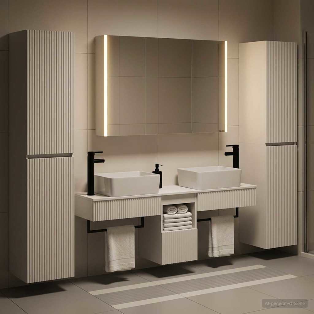 Set di mobili per il bagno 6 pz Bianco | homemem39