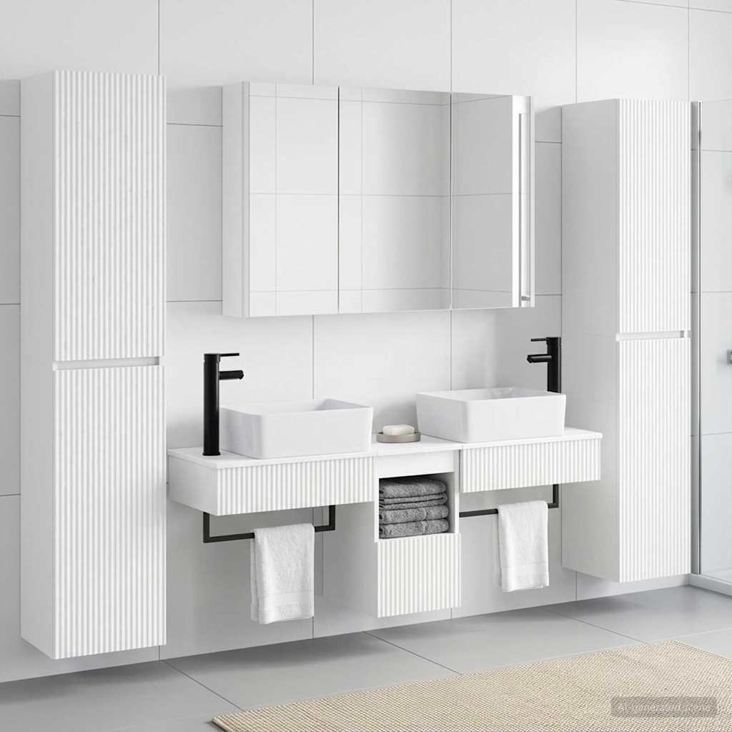 Set di mobili per il bagno 6 pz Bianco | homemem39