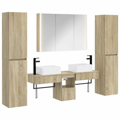 Set di mobili per il bagno 6 pz Rovere Sonoma