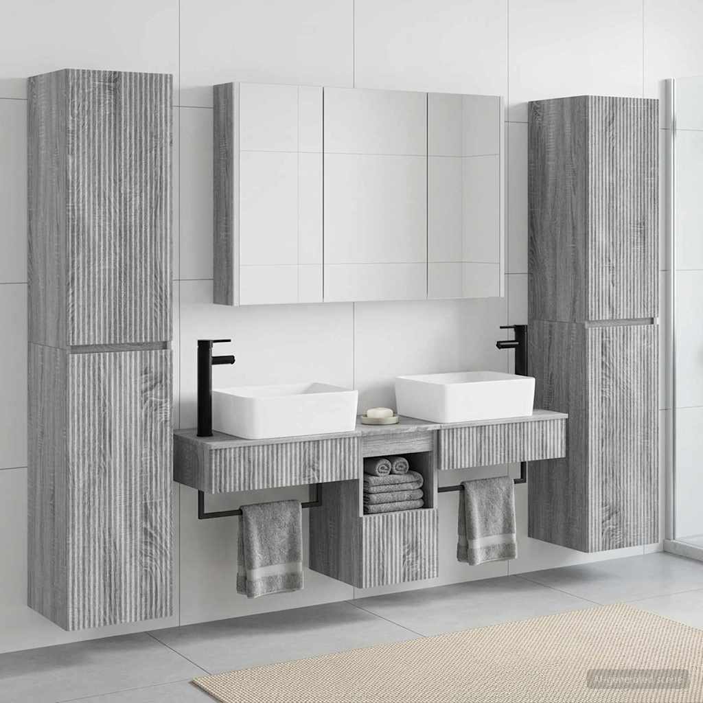 Set di mobili per il bagno 6 pz Sonoma grigio | homemem39