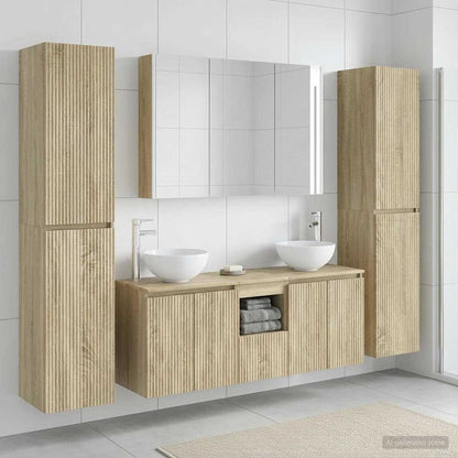 Set di mobili per il bagno 6 pz Rovere Sonoma | homemem39