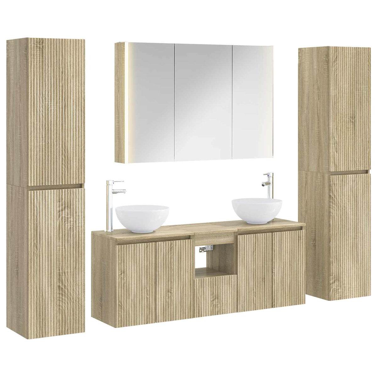 Set di mobili per il bagno 6 pz Rovere Sonoma | homemem39