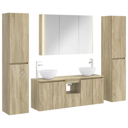 Set di mobili per il bagno 6 pz Rovere Sonoma | homemem39
