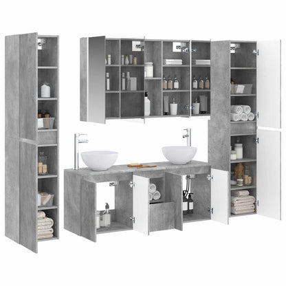 Set di mobili per il bagno 6 pz Grigio Cemento | homemem39