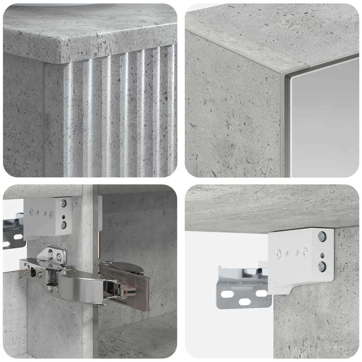 Set di mobili per il bagno 5 pz Grigio Cemento