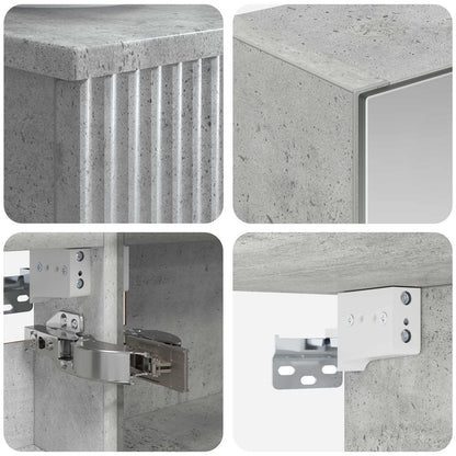 Set di mobili per il bagno 5 pz Grigio Cemento