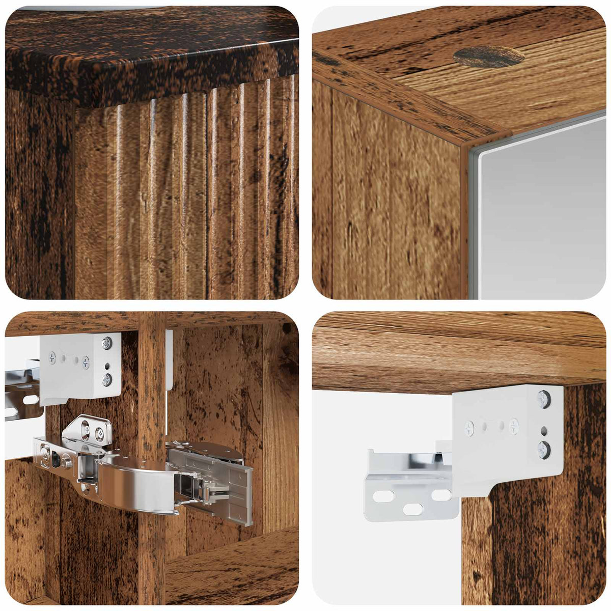 Set di mobili per il bagno 5 pz Legno antico | homemem39