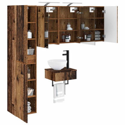 Set di mobili per il bagno 5 pz Legno antico | homemem39