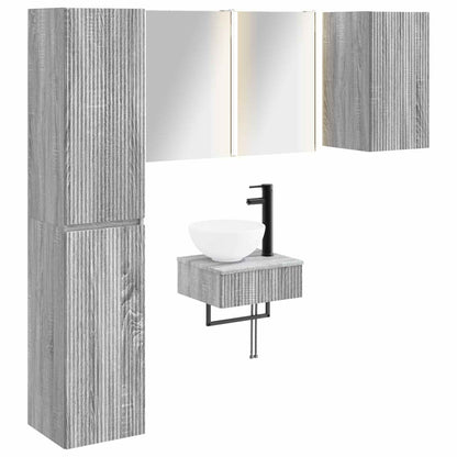 Set di mobili per il bagno 5 pz Sonoma grigio | homemem39