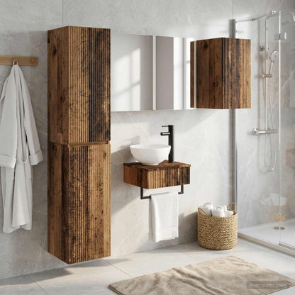 Set di mobili per il bagno 5 pz Legno antico